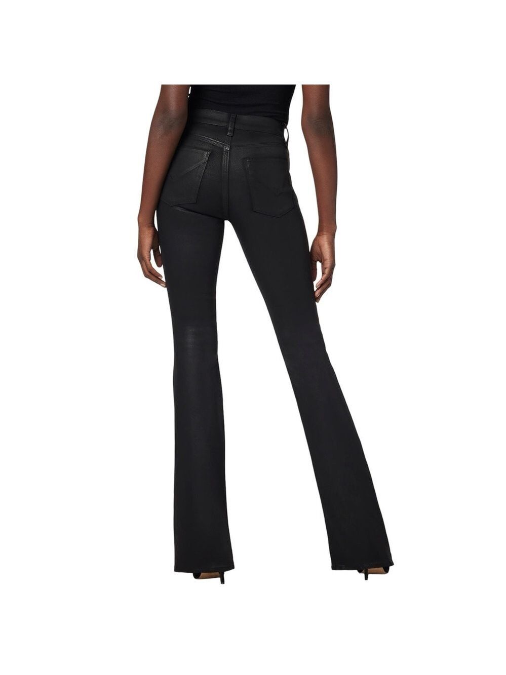 NWT $225 Hudson Barbara High-Rise Bootcut Jean Noir Coated 34.5” Inseam (Tall) - Picture 5 of 16
